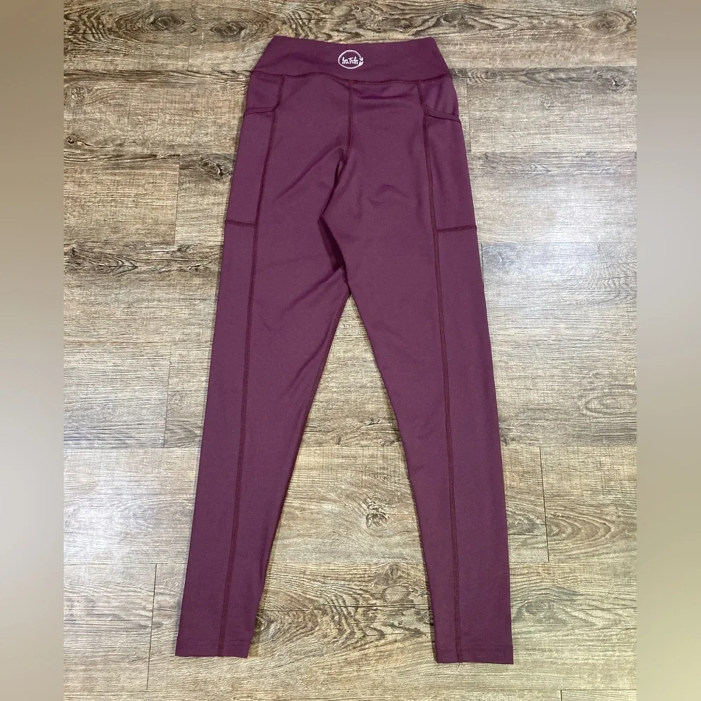 Her Tribe Athletics Women's High-Waisted Leggings Eggplant Size S - Picture 7 of 8